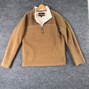 True Grit‎ Mens S Sherpa Fleece 1/4 Zip Pullover Tan Brown Cozy Jacket